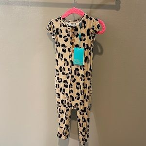 Posh Peanut Sasha Ruffled Capsleeved Romper